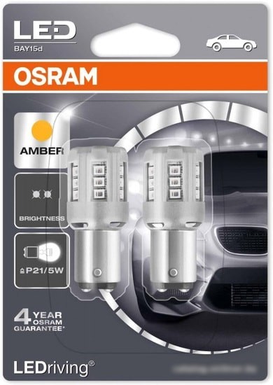 Светодиодная лампа Osram P21/5W 1457YE-02B 2шт