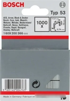 Скобы Bosch 1609200366 (1000 шт)