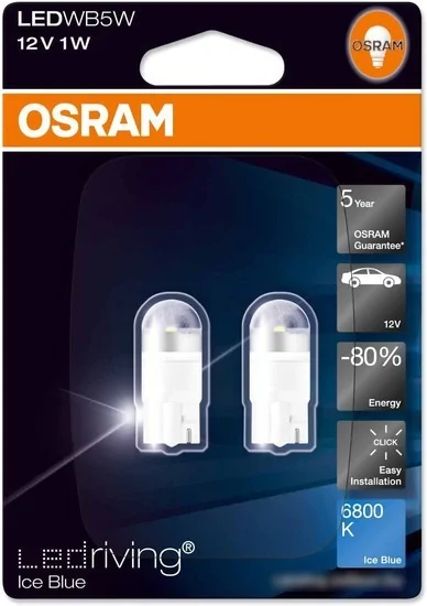 Светодиодная лампа Osram W5W LEDriving Ice Blue 2шт [2850BL-02B]
