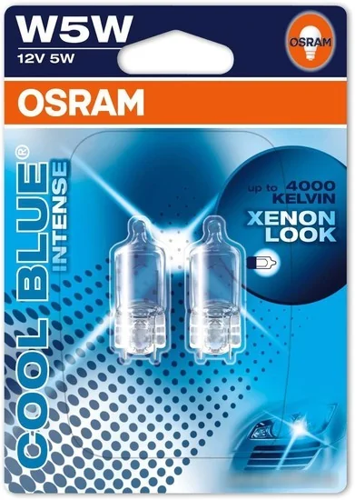 Галогенная лампа Osram W5W Cool Blue Intense 2шт [2825HCBI-02B]