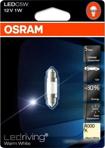 Светодиодная лампа Osram C5W 1шт [6498WW-01B]