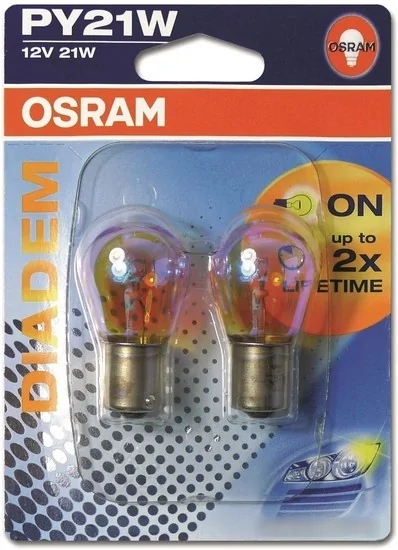 Галогенная лампа Osram PY21W Diadem 2шт [7507LDA-02B]