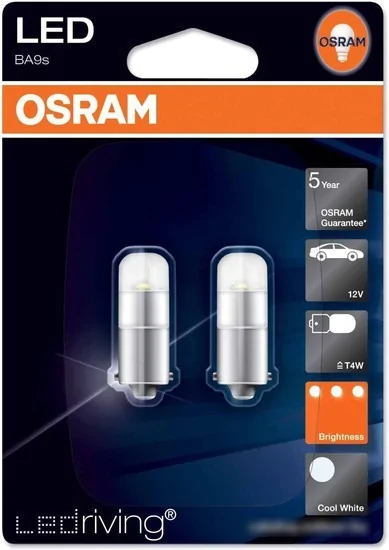 Светодиодная лампа Osram BA9s LEDriving Cool White 2шт [3850CW-02B]