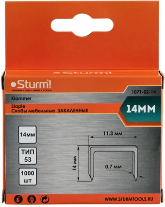 Скобы Sturm 1071-02-14 (1000 шт)